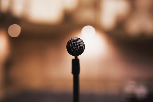 microphone in the spotlight